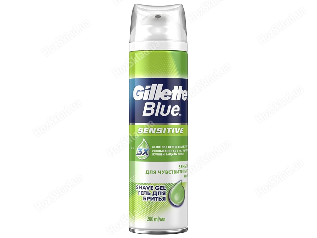 Гель для бритья GILLETTE BLUE Sensitive для Чувствительной кожи 200мл