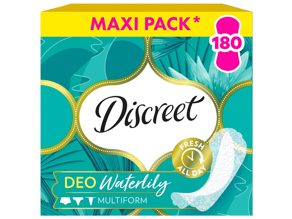 Прокладки ежедневные Discreet Deo Waterlily Multiform, аромат водная лилия, 180шт