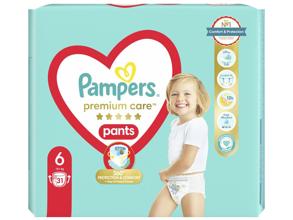 Подгузники-трусики Pampers Premium Care Pants Giant (15+ кг), 31шт