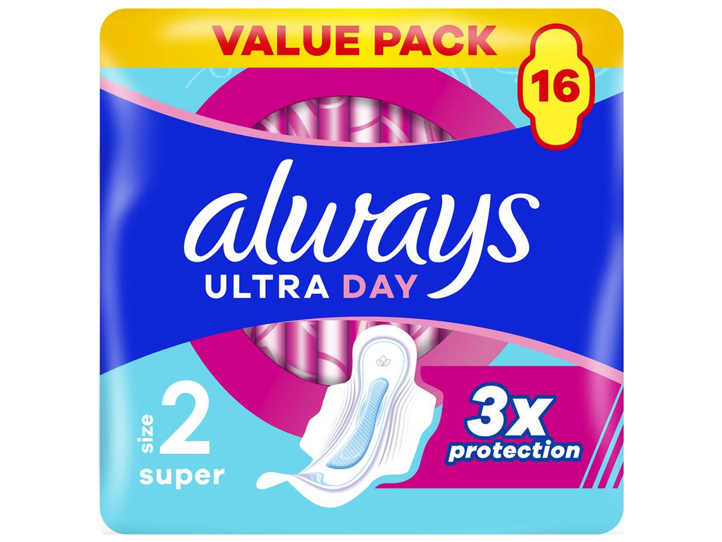 Прокладки гигиенические Always Ultra Super, с крылышками, размер 2, 5 капель, 16шт