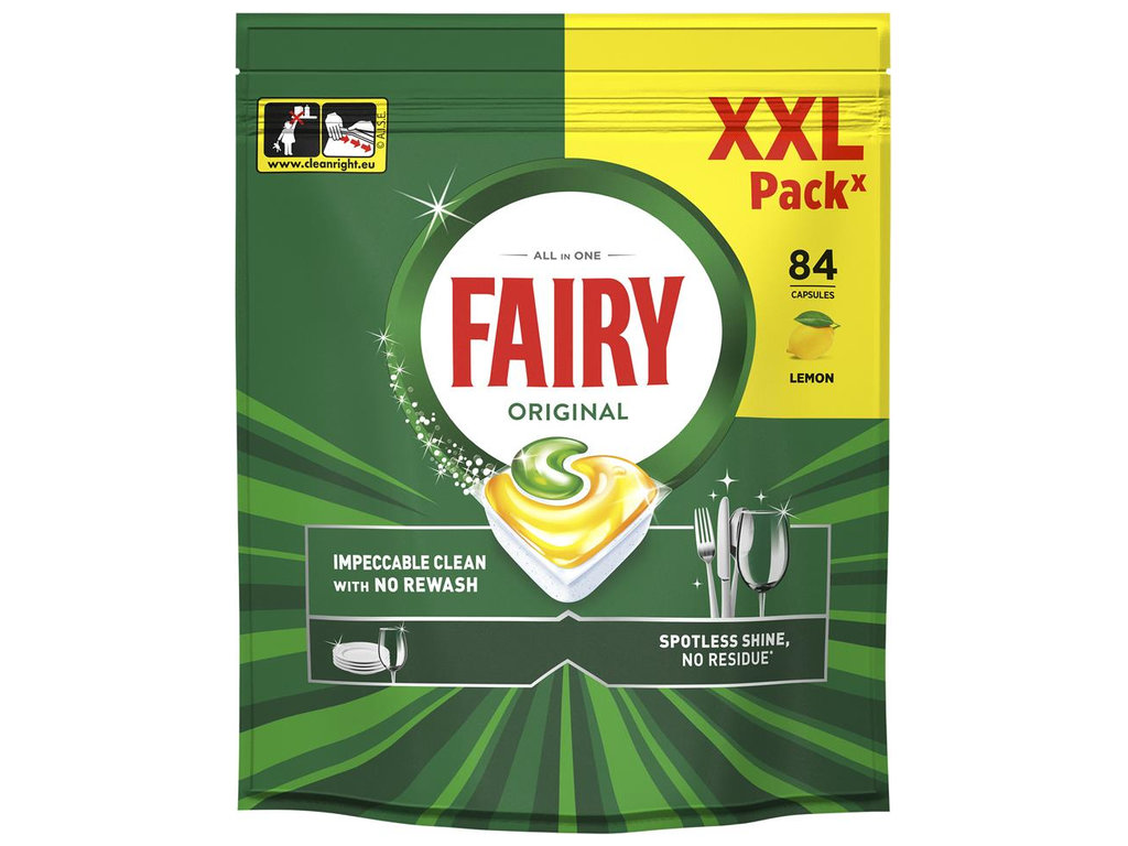 Капсули для посудомийних машин Fairy Original All in One, аромат лимон, 84шт
