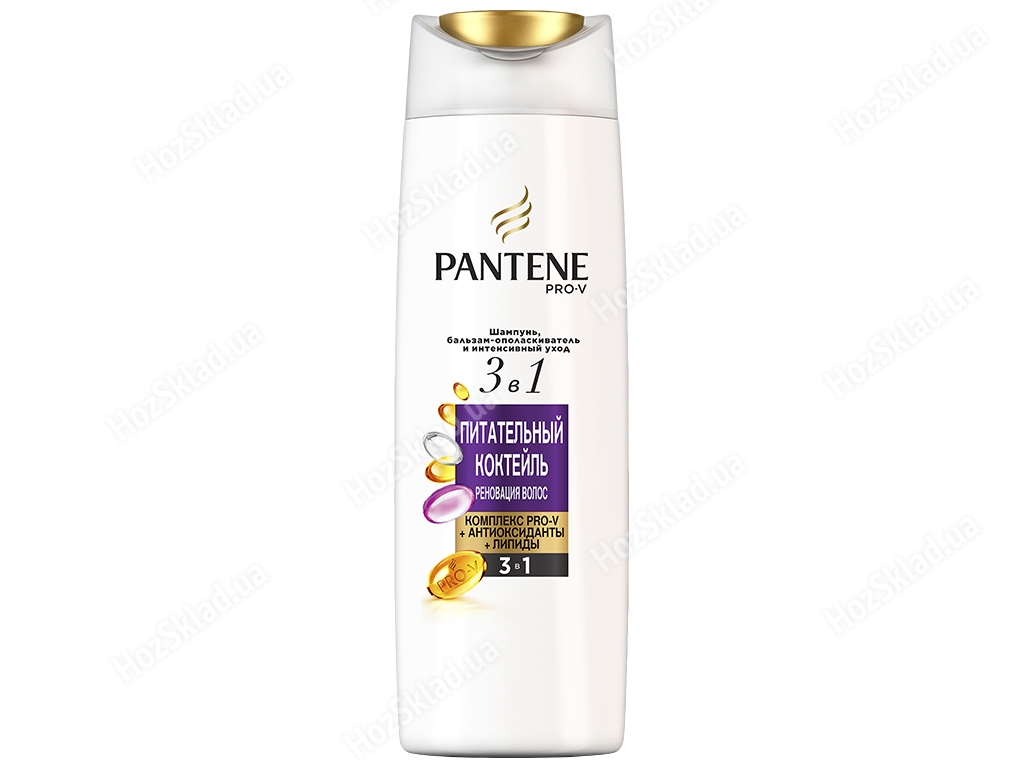 Шампунь для волосся Pantene Pro-V 3в1 Поживний коктейль 360мл