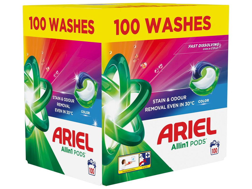 Капсулы для стирки Ariel Pods All-in-1 Color, для цветного белья, 100шт