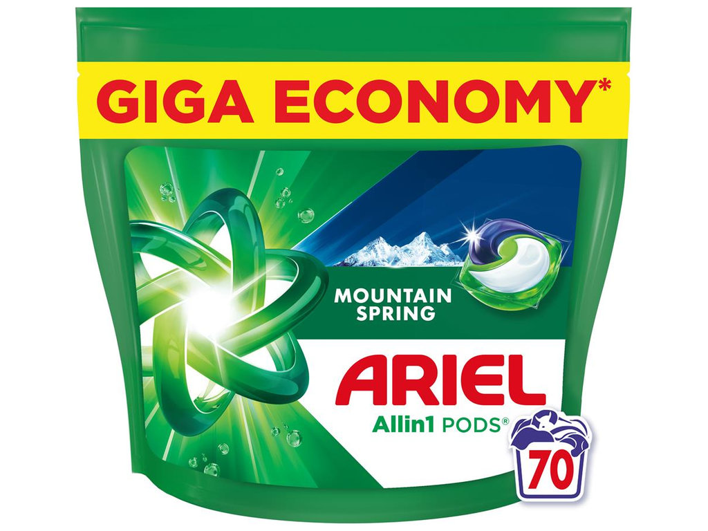 Капсулы для стирки Ariel PODS All-in-1 универсальные Горный источник, 70шт