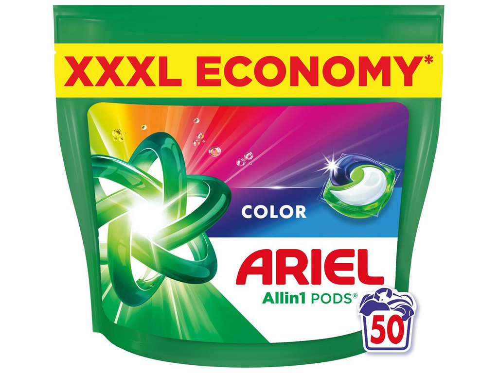 Капсули для прання Ariel All-in-1 PODS для кольорової білизни, 50шт