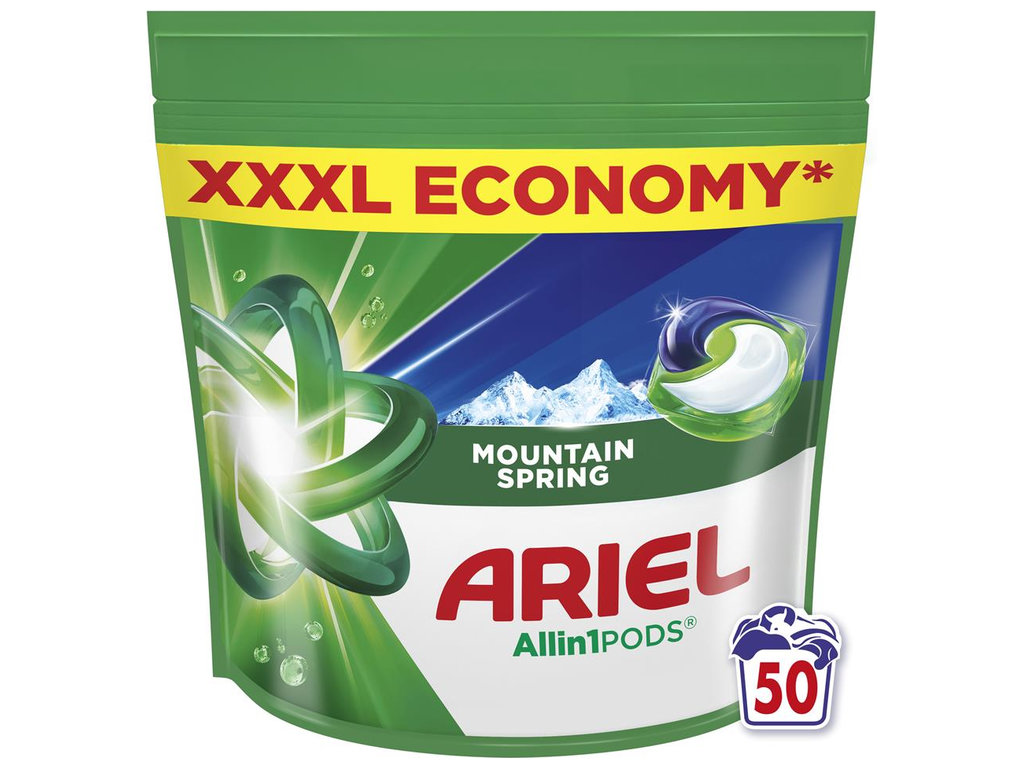 Капсулы для стирки Ariel PODS All-in-1 универсальные Горный источник, 50шт