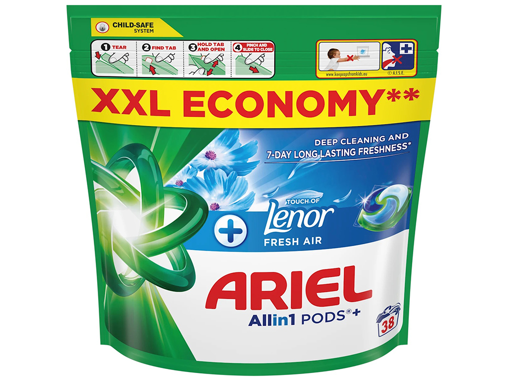 Капсули для прання Ariel Pods+ All-in-1 Touch of Lenor Свіже повітря, 38шт