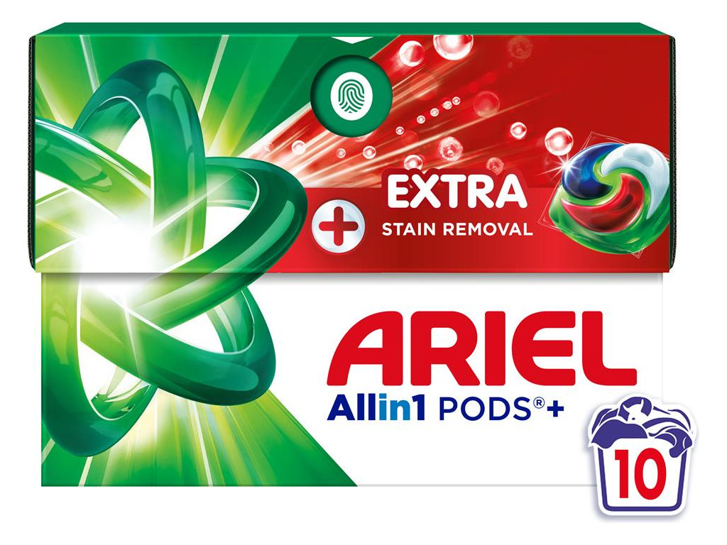 Капсулы для стирки автомат Ariel All-in-1 Pods, Экстрасила выведения пятен, универсальные, 10шт