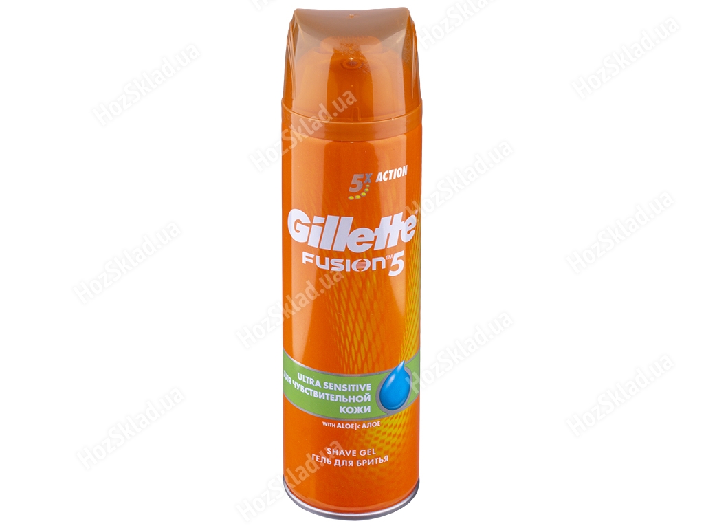 Гель для гоління Gillette Fusion 5 Ultra Sensitive з алое для чутливої ??шкіри 200мл