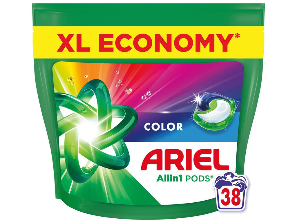 Капсулы для стирки Ariel Pods All-in-1 Color, для цветного белья, 38шт