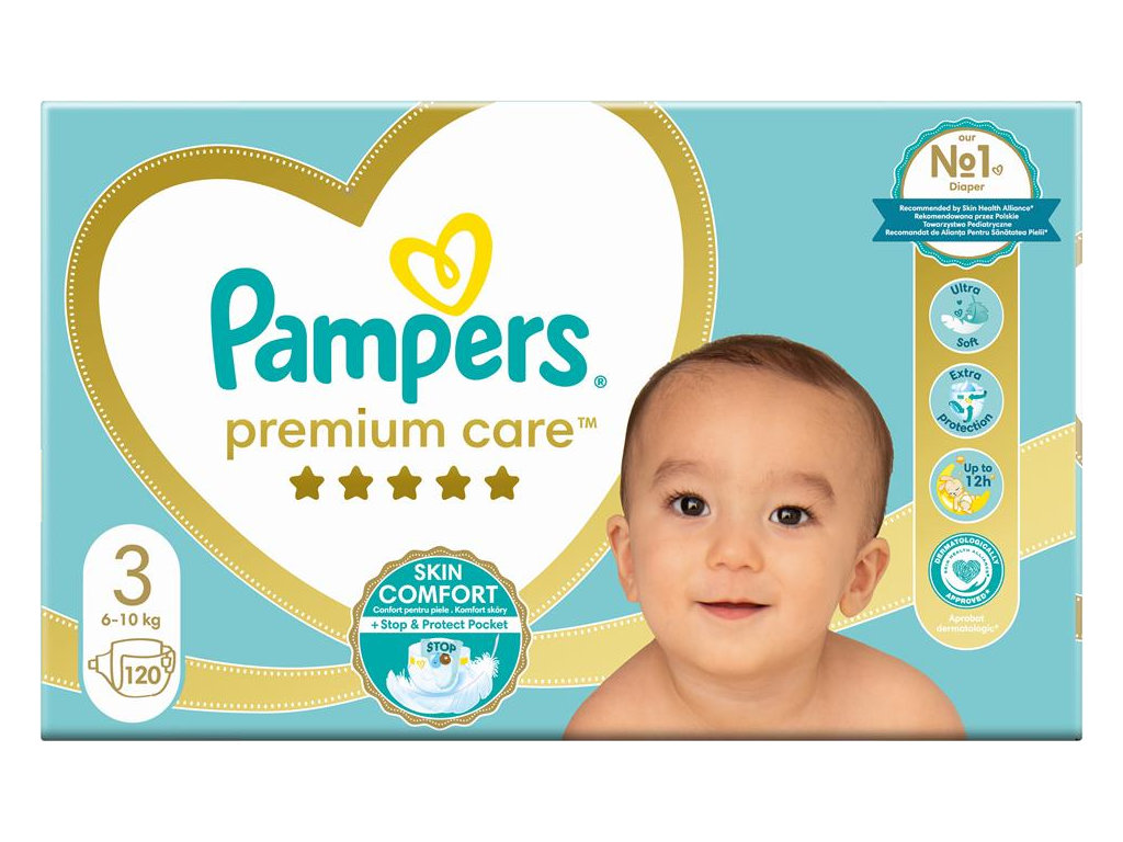 Подгузники Pampers Premium Care Midi, размер 3 (6–10 кг), 120шт