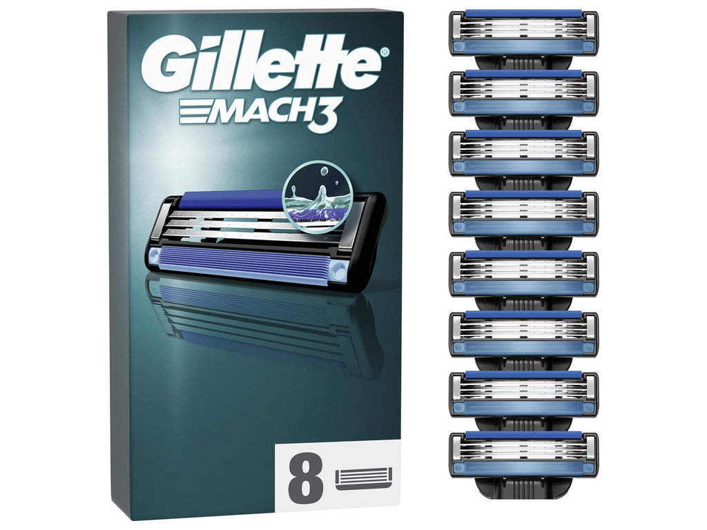 Картриджи сменные Gillette Mach3, сталь, 8шт