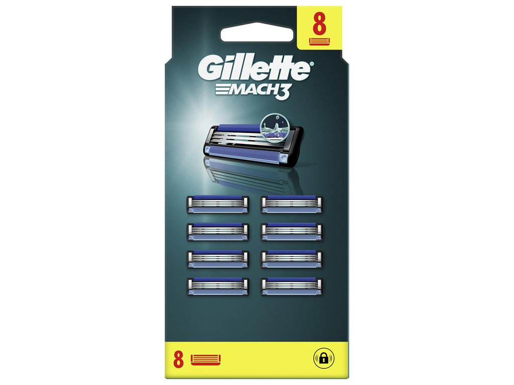Картриджи сменные Gillette Mach3, сталь, 8шт
