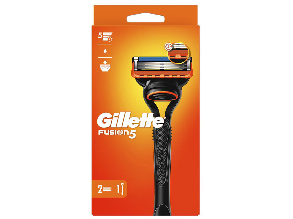 Бритва Gillette Fusion 5 с 2 сменными кассетами