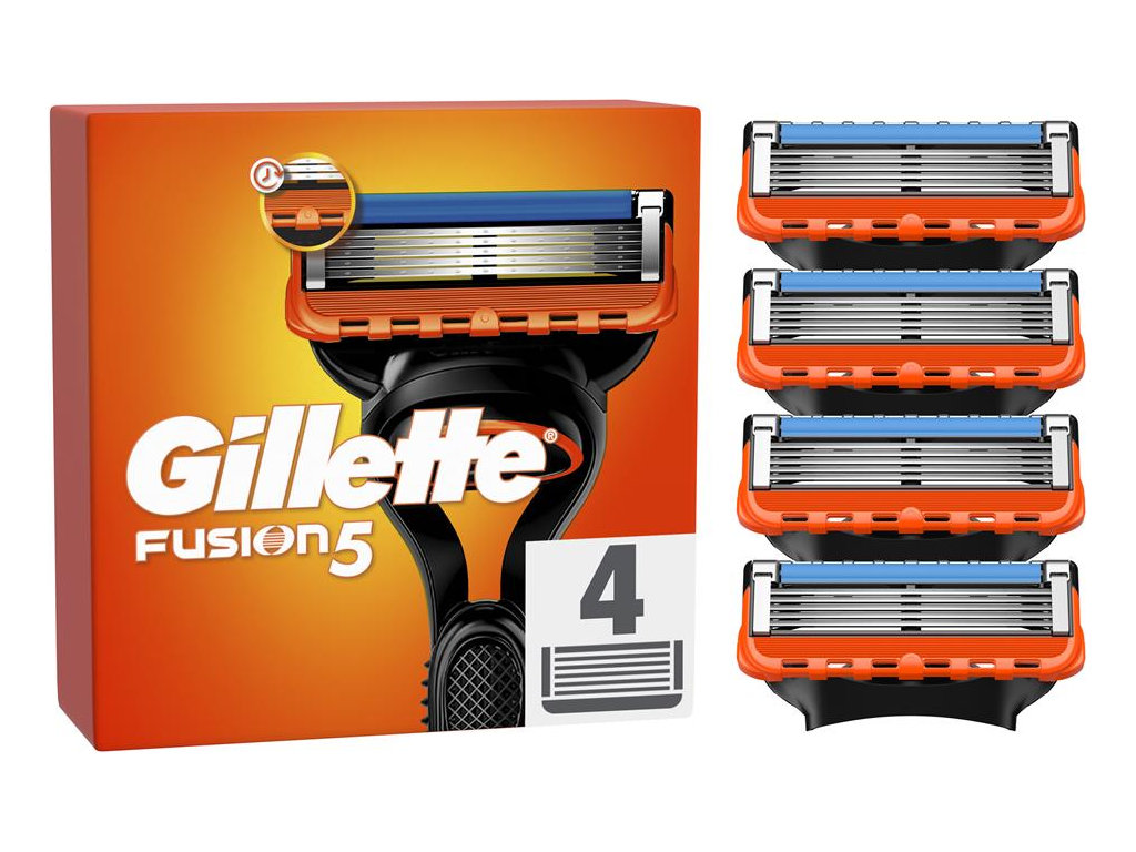 Картриджі змінні Gillette Fusion5, сталь, 4шт