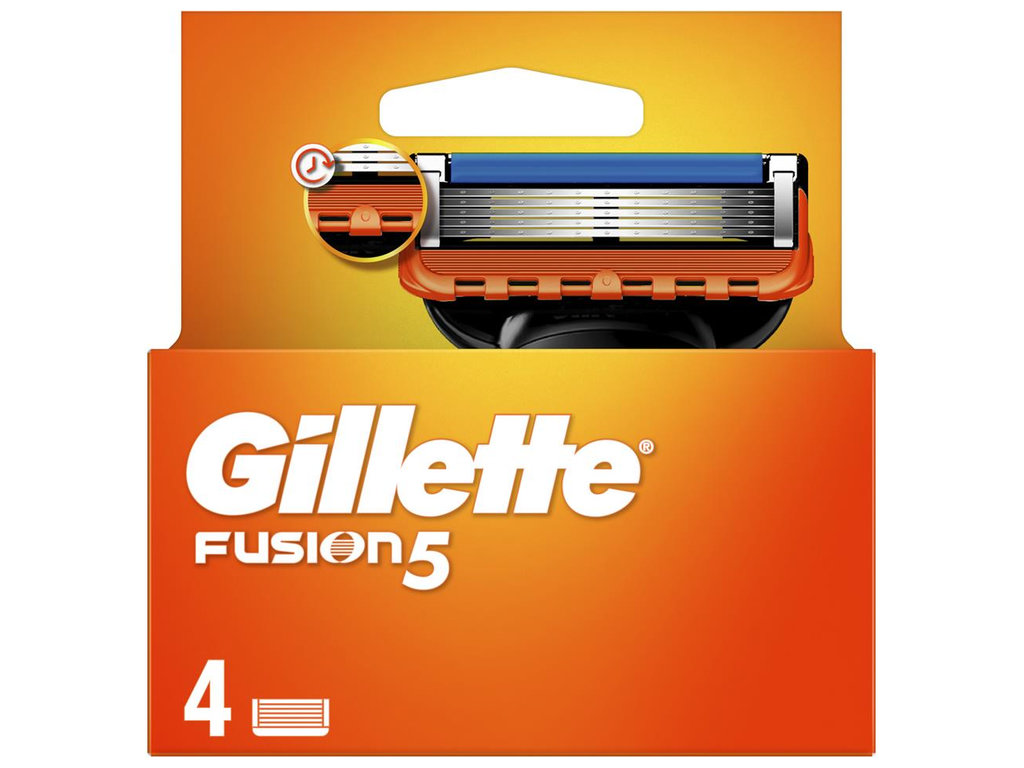 Картриджі змінні Gillette Fusion5, сталь, 4шт