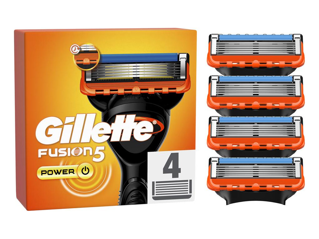 Картриджи сменные Gillette Fusion5 Power, сталь, 4шт