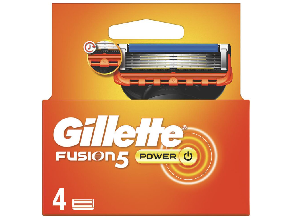 Картриджи сменные Gillette Fusion5 Power, сталь, 4шт