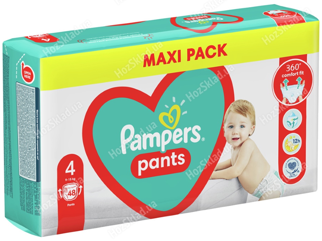 Підгузки-трусики одноразові для хлопчиків і дівчаток Pampers Pants Розмір 4 Maxi 9-15кг 48шт