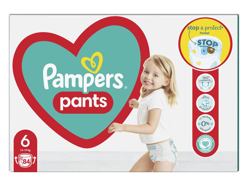Подгузники-трусики Pampers Active Baby Pants, одноразовые, супервпитывающие, размер 6, 13-19кг, 84шт