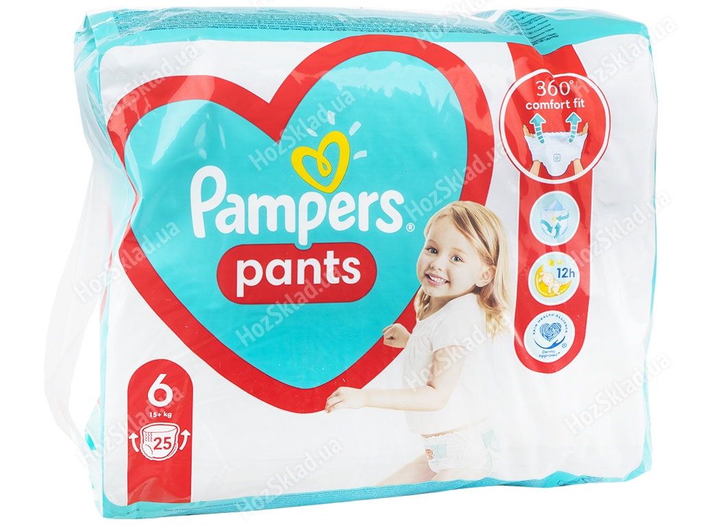 Підгузки Pampers трусики Pants Giant, Розмір 6 (15+ кг) 15шт