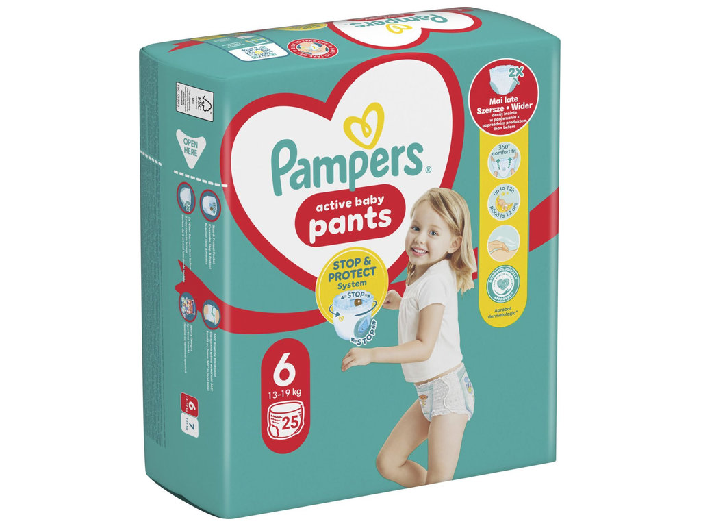 Подгузники-трусики одноразовые Pampers Pants 360°, размер 6, 14–19кг, 25шт