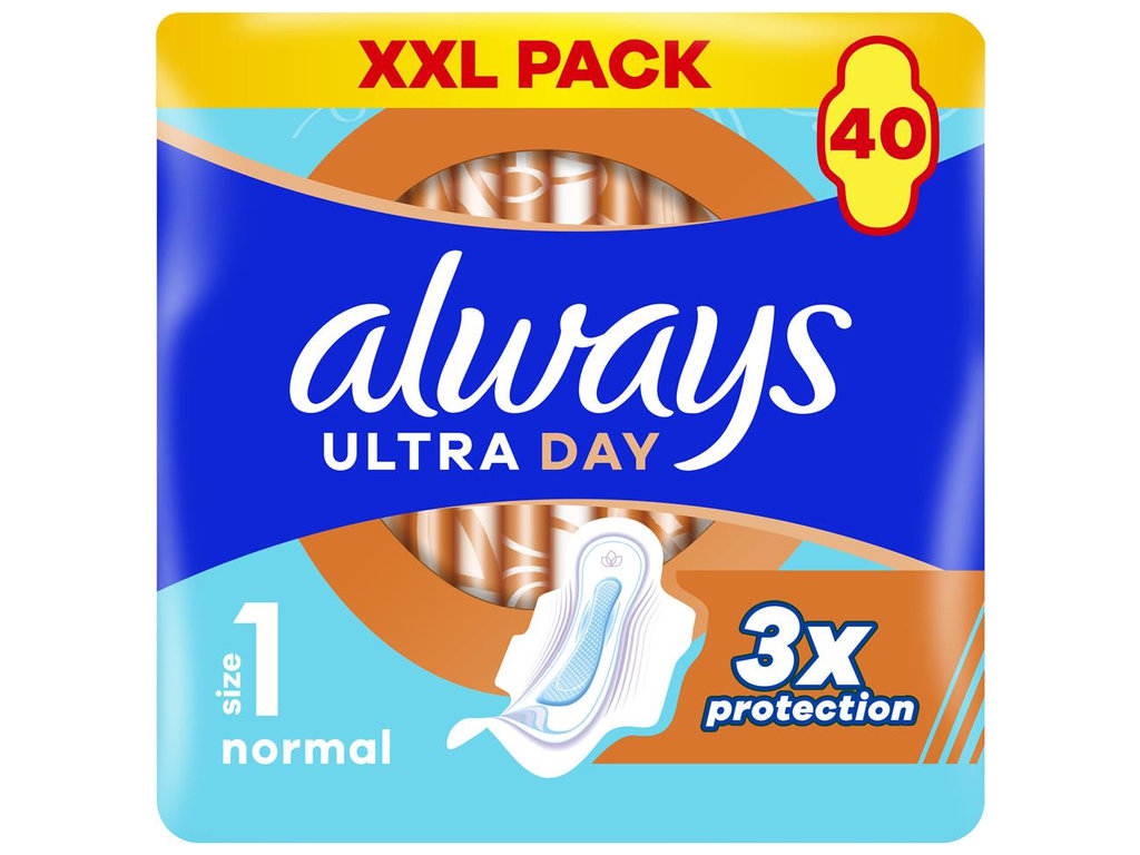 Прокладки гигиенические Always Ultra Day Normal, с ароматом, 4 капли, размер 1, 40шт