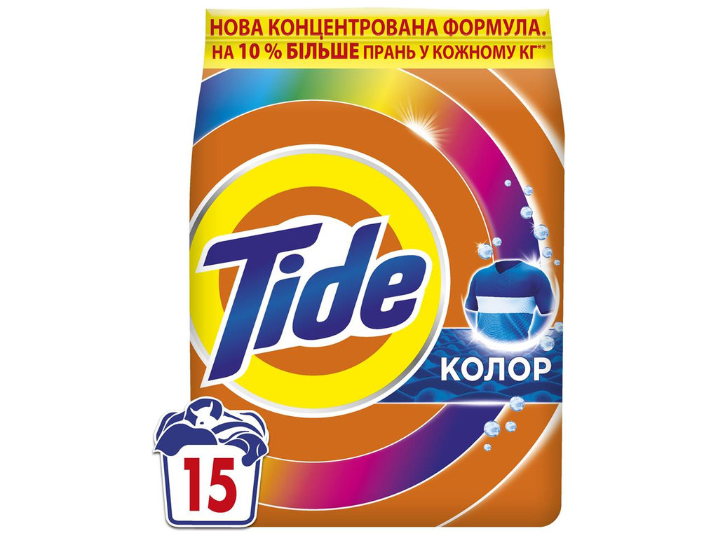 Порошок пральний Tide Аква-Пудра Колор для кольорової білизни, 15 циклів, 2,1 кг