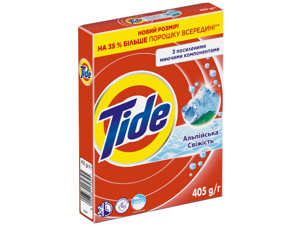 Порошок стиральный Tide Аква-Пудрa Альпийская свежесть, универсальный, 3 цикла, 405г