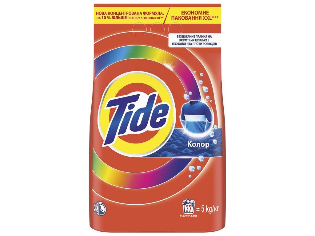Стиральный порошок Tide Color, автомат и ручная стирка, 5 кг, 37 стирок