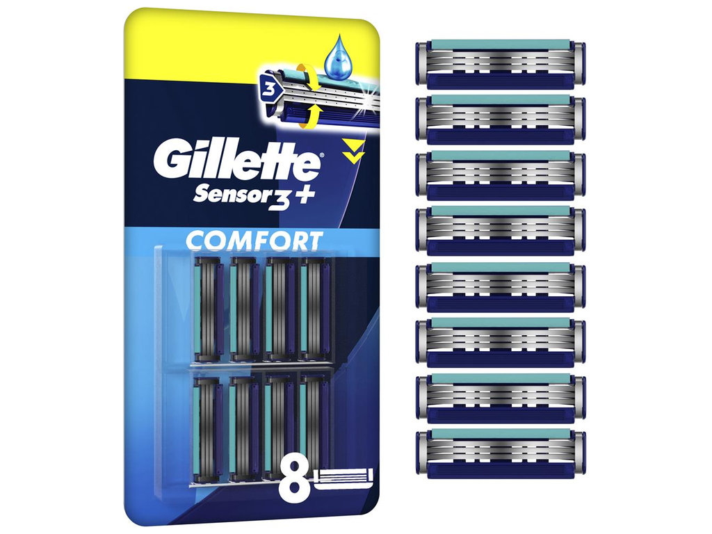 Картриджи сменные Gillette Sensor3 Comfort, сталь, 8шт