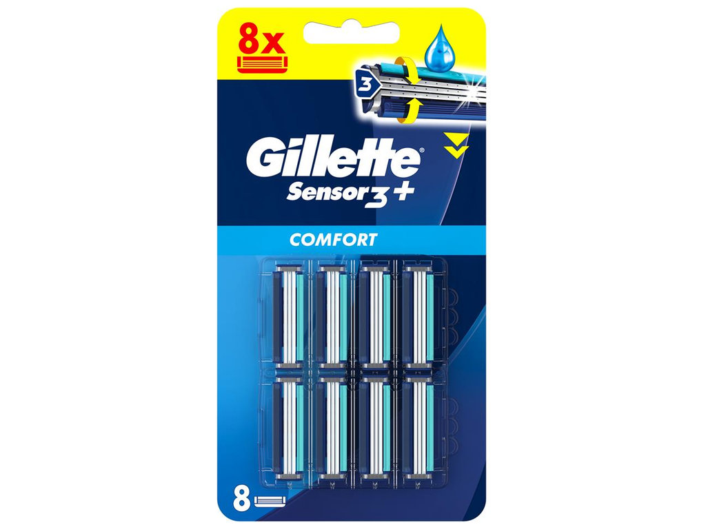 Картриджи сменные Gillette Sensor3 Comfort, сталь, 8шт