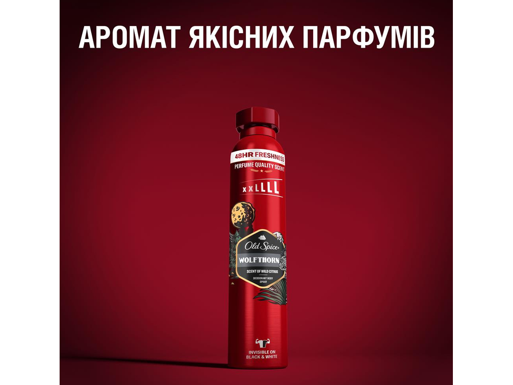 Дезодорант аерозольний Old Spice Wolfthorn, до 48 годин, аромат цитрусові та ваніль, 250мл