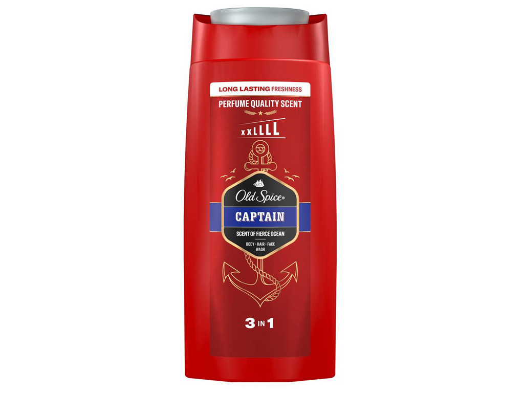 Гель для душа + шампунь Old Spice Captain 3в1 Аромат океанских волн, 675мл