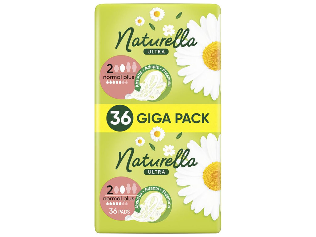 Прокладки Naturella Ultra Normal Plus Quadro з ромашкою, 5 крапель, 36шт