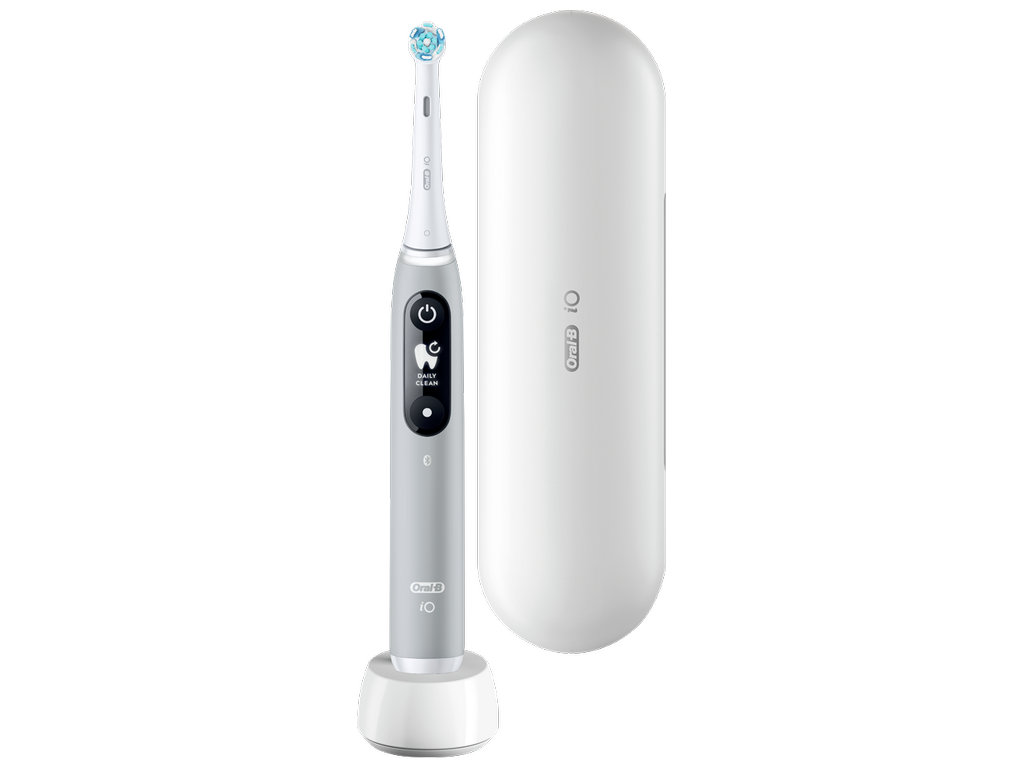 Зубная щетка электрическая Oral-B iO 6, аккумулятор, 5 режимов, футляр, пластик, нейлон, цвет серый