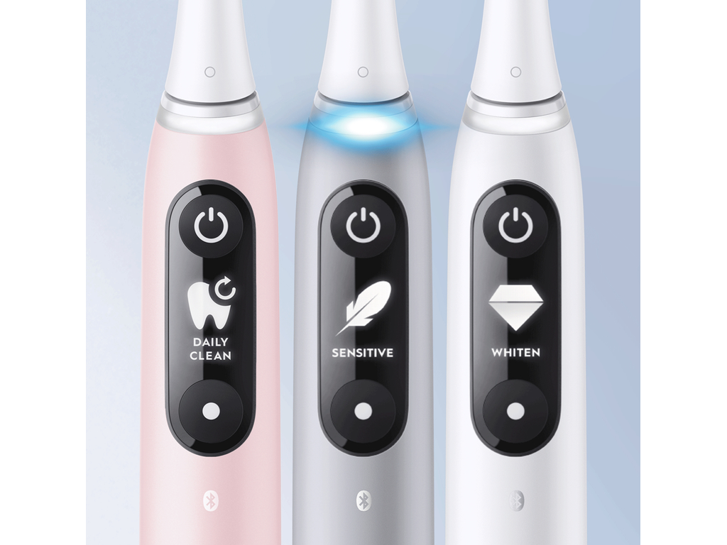 Зубная щетка электрическая Oral-B iO 6, аккумулятор, 5 режимов, футляр, пластик, нейлон, цвет серый