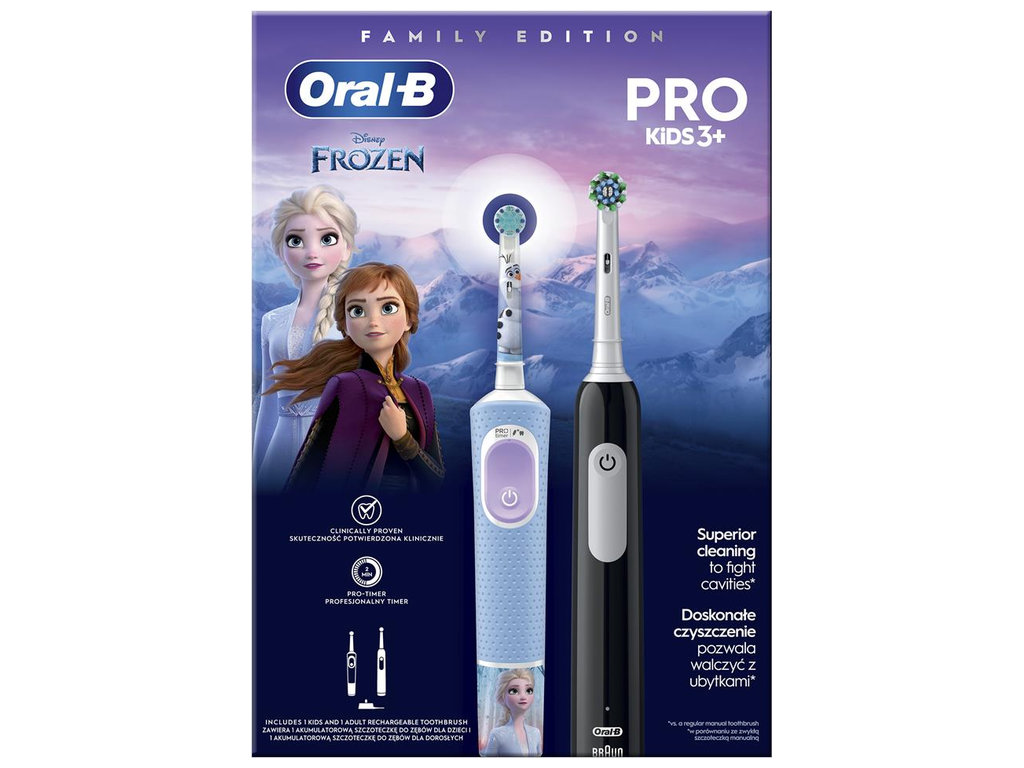 Набір електричних зубних щіток Oral-B Pro3 Series 1 + Oral-B Pro Kids Frozen (ціна за набір 2шт)