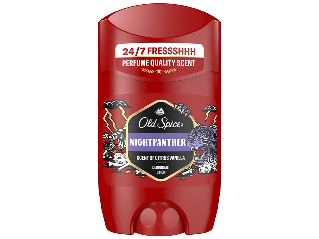 Дезодорант Old Spice Night Panthera, твердий, цитрусово-ванільний, з деревними нотами, 50мл