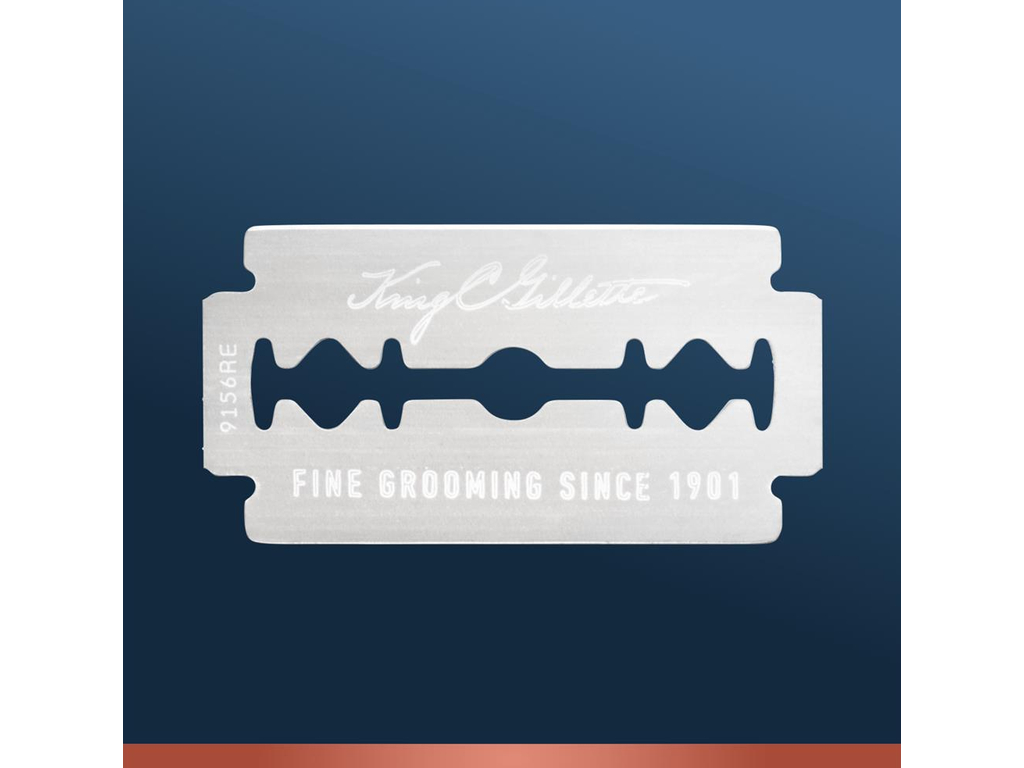 Станок для бритья Gillette King C., Т-образный, 5 сменных лезвий, металл, цвет серебристый
