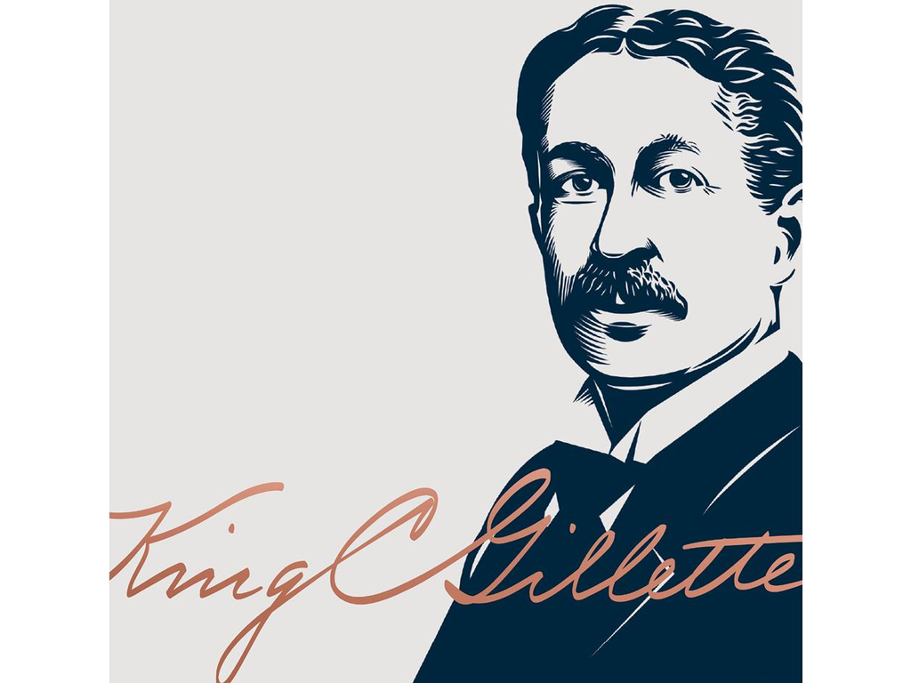 Станок для бритья Gillette King C., Т-образный, 5 сменных лезвий, металл, цвет серебристый