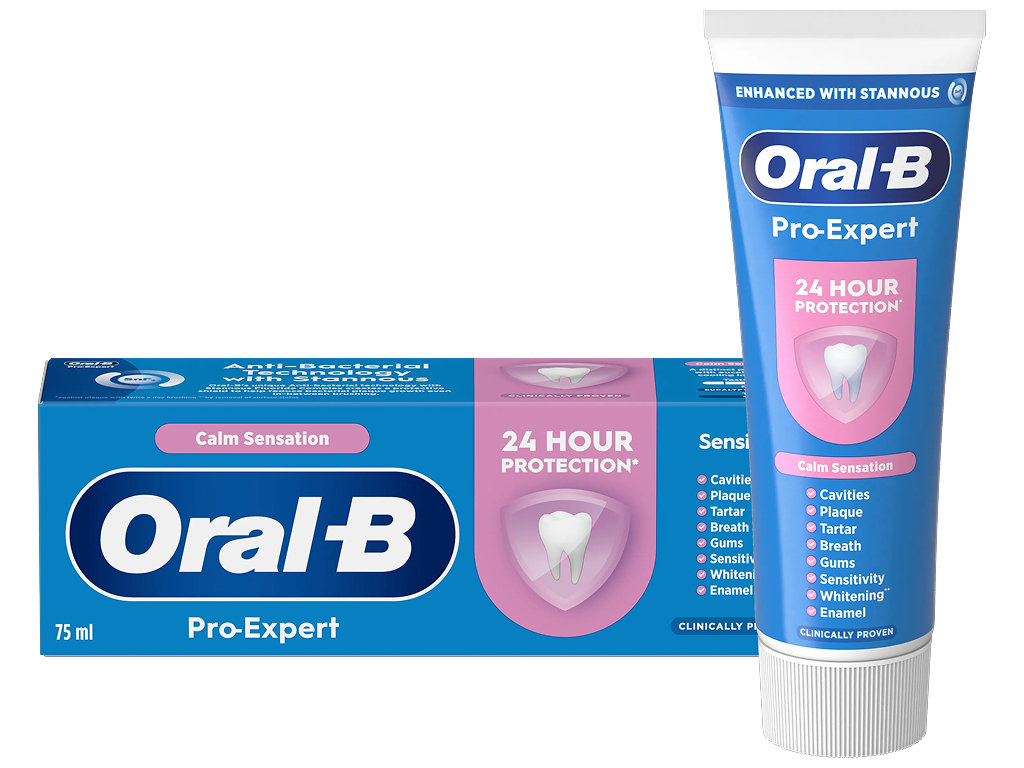 Зубна паста Oral-B Pro-Expert Sensitive Calm, з фторидом олова, 75 мл