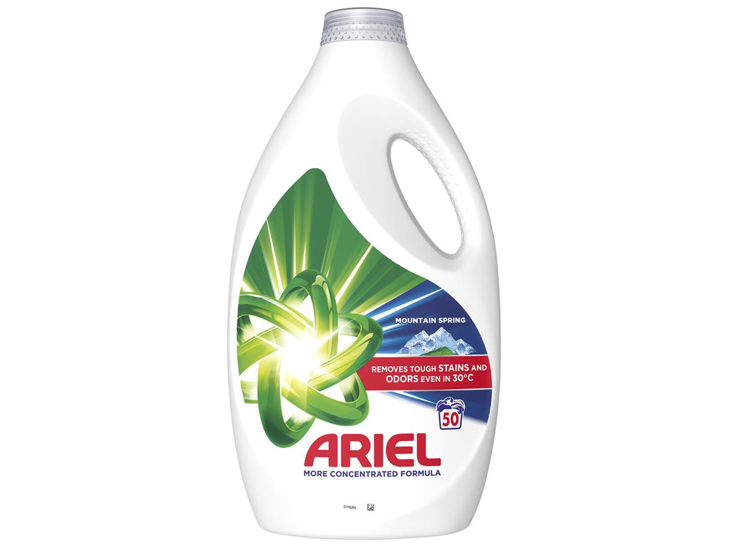 Гель для прання Ariel Гірське джерело, для білої білизни, 50 циклів, 2,25л