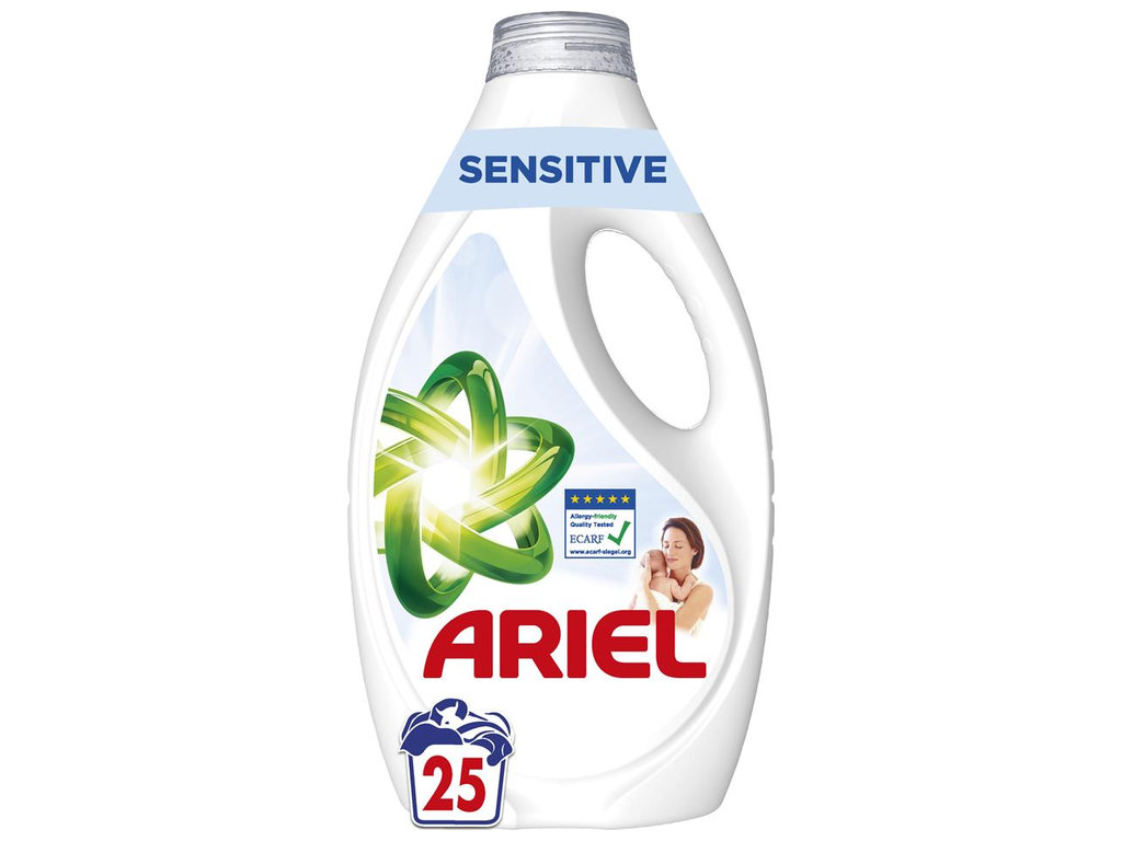 Гель для стирки Ariel Sensitive, для чувствительной кожи, гипоаллергенный, 25 циклов, 1,125л