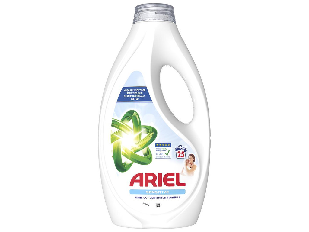 Гель для стирки Ariel Sensitive, для чувствительной кожи, гипоаллергенный, 25 циклов, 1,125л