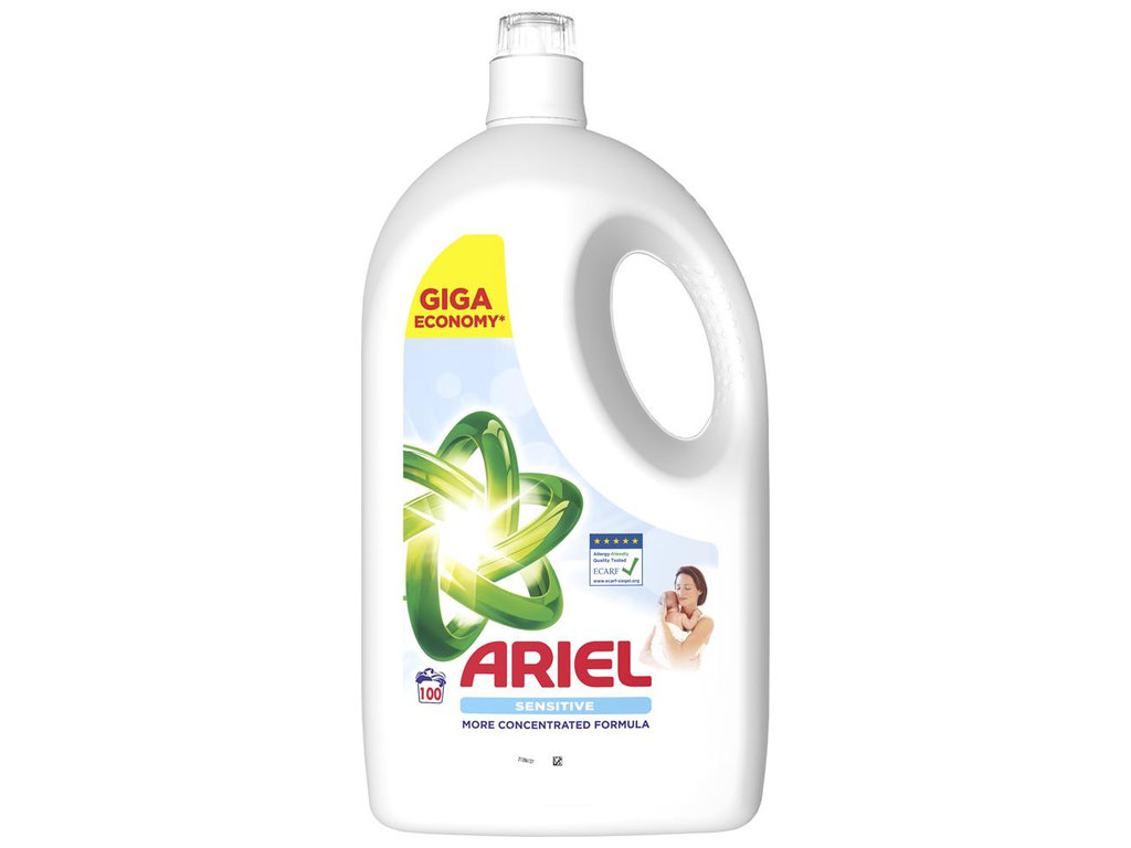 Гель для стирки Ariel Sensitive, для чувствительной кожи, универсальный, 100 циклов, 4,5л