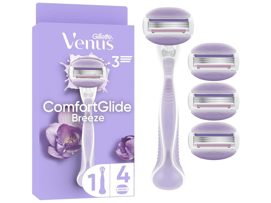 Станок для бритья женский Gillette Venus ComfortGlide Breeze с 4 сменными картриджами