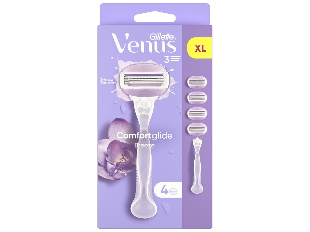 Станок для бритья женский Gillette Venus ComfortGlide Breeze с 4 сменными картриджами