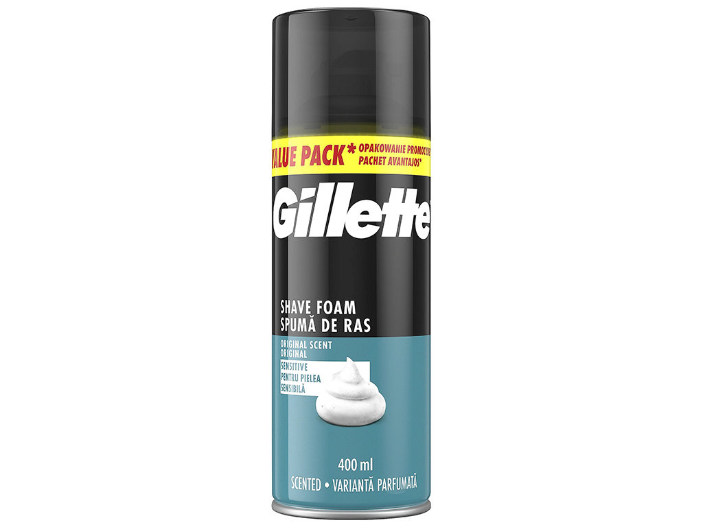 Пена для бритья Gillette Classic Sensitive, для чувств. кожи, 400мл, 97039