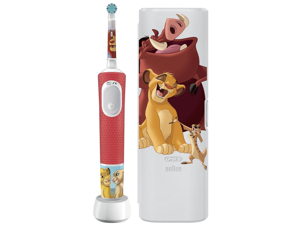 Зубна щітка дитяча дитяча Oral-B Pro Kids Lion King, 3+, акумулятор, 2 режими, футляр